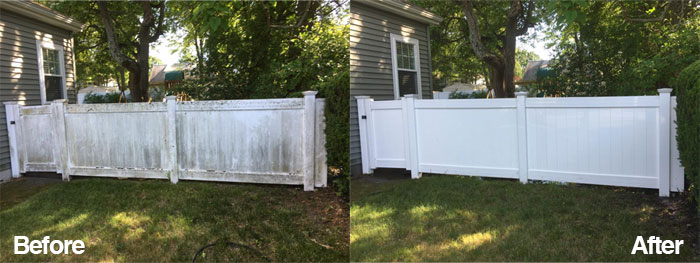 before and after images of fencing